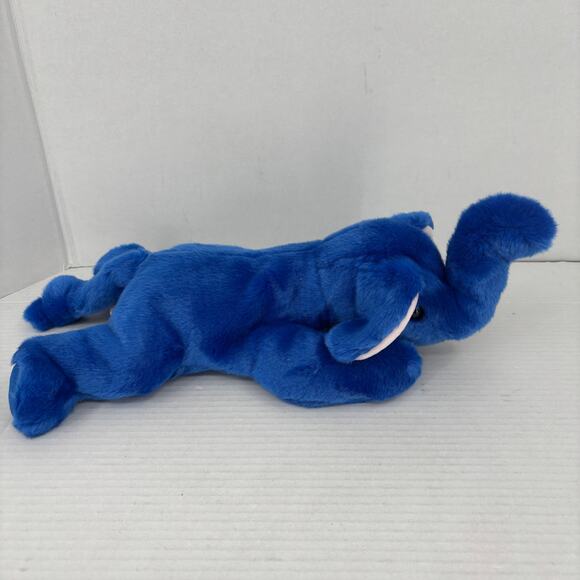 Ty Beanie Buddies Peanut Blue Elephant Plush Pink Ears 16 Inch 1998 Vintage - Picture 2 of 11